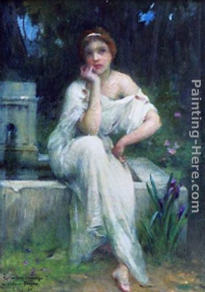 Etude pour Une Meditation painting - Charles Amable Lenoir Etude pour Une Meditation art painting